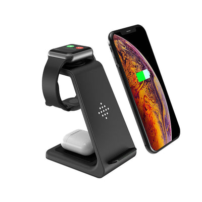 Vezeték nélküli töltő Bivier Bolt 3in1, 15W, Apple Watch és AirPods számára + hálózati adapter QC 3.0